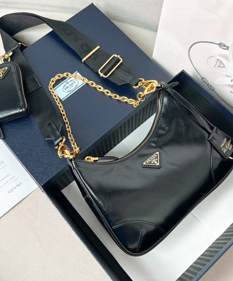 Prada Re-Edition 2005 Leather Bag 1BH204 Black
